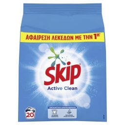 SKIP | Σκόνη Πλυντηρίου Ρούχων Active Clean 20 Μεζούρες