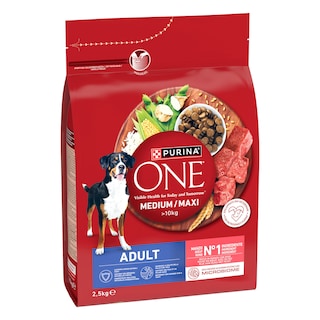 PURINA ONE | Σκυλοτροφή Medium Maxi Active Βοδινό Ρύζι 2.5kg