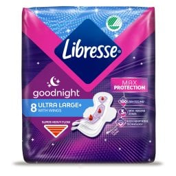 LIBRESSE | Σερβιέτες Goodnight Ultra+ Large με Φτερά 8 Τεμάχια