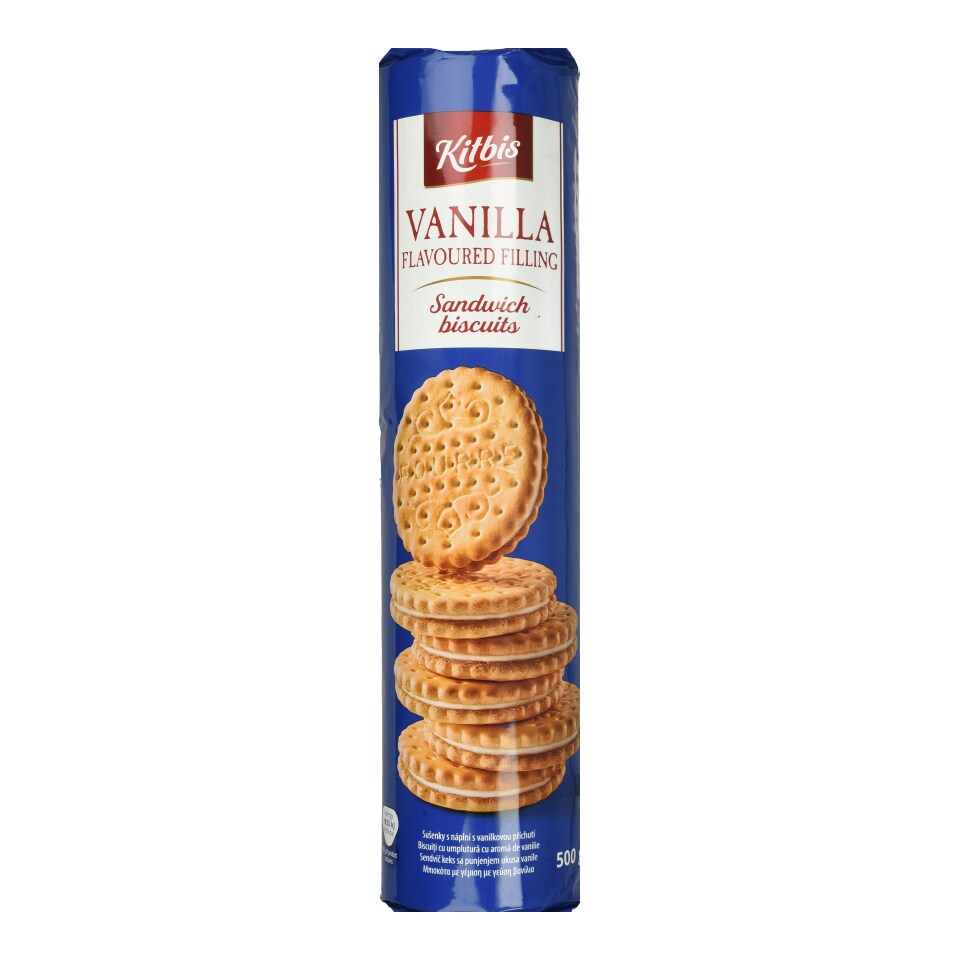 KITBIS Μπισκότα Γεμιστά Βανίλια 500g