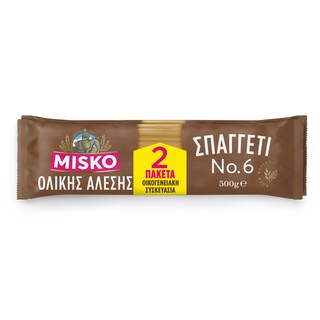 MISKO | Σπαγγέτι Νο6 Ολικής Άλεσης 2x500g