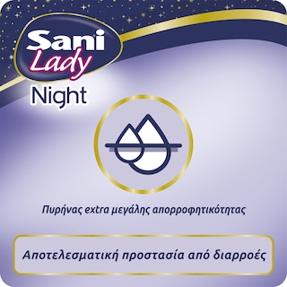 SANI | Σερβιέτες Ακράτειας Lady Night Super No5 10 Τεμάχια