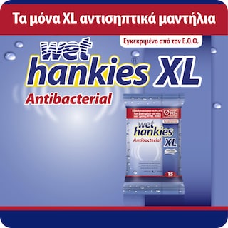 WET HANKIES | Αντιβακτηριδιακά Μαντηλάκια XL 4x15 Τεμάχια