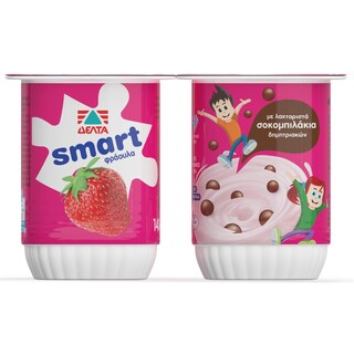SMART | Επιδόρπιο Γιαουρτιού Φράουλα Σοκομπιλάκια 2x140g