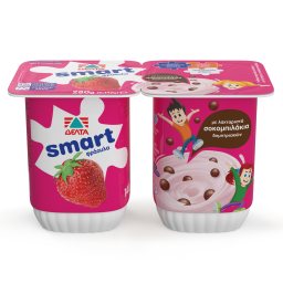 SMART | Επιδόρπιο Γιαουρτιού Φράουλα Σοκομπιλάκια 2x140g