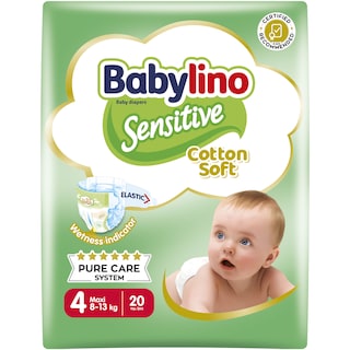 BABYLINO | Πάνες Μωρού Sensitive Cotton Soft Νο4 20 Τεμάχια