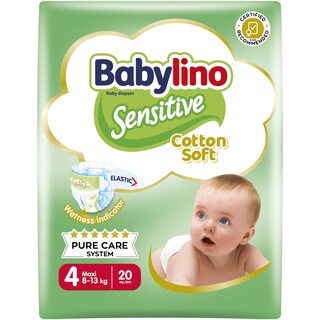 BABYLINO | Πάνες Μωρού Sensitive Cotton Soft Νο4 20 Τεμάχια