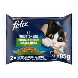 FELIX | Γατοτροφή AGAIL Ποικιλία Λαχανικών με Κρέας 4x85g