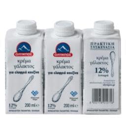 ΟΛΥΜΠΟΣ | Κρέμα Γάλακτος Light 12% 3x200ml