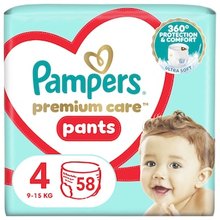 PAMPERS | Πάνες Βρακάκι Μωρού Premium Care Pants Νο4 58 Τεμάχια