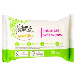 NATURE'S PROMISE | Υγρά Μαντηλάκια Ευαίσθητης Περιοχής 25 Τεμάχια