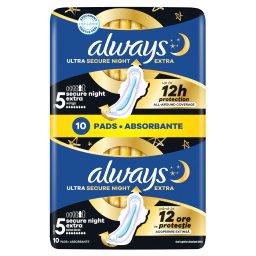 ALWAYS | Σερβιέτες Ultra Secure Night Extra 10 Τεμάχια