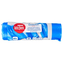 HOME KITCHEN | Σακούλες Απορριμμάτων με Χερούλια 60lt 15 Τεμάχια