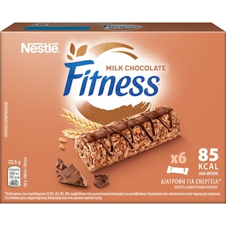 FITNESS | Μπάρες Δημητριακών Σοκολάτα Γάλακτος 6 X 22.5gr
