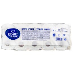 HEART TISSUE | Χαρτί Υγείας 4 Φύλλα 10 Ρολά 1.12kg