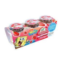 ΦΑΡΜΑ ΚΟΥΚΑΚΗ | Επιδόρπιο Γιαουρτιού Μπομπ Σφουγγαράκης Φράουλα 3x140g