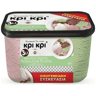 ΚΡΙ ΚΡΙ | Παγωτό Heartmade Βανίλια Κακάο Φράουλα Φυστίκι 1.5kg