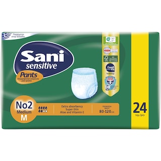 SANI | Incontinence Underwear Sensitive Pants Value Pack Medium No2 24 Pieces
