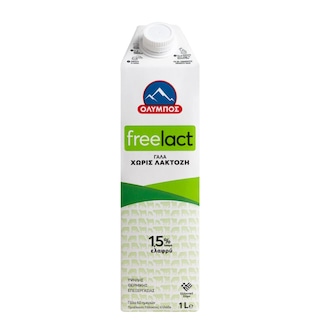ΟΛΥΜΠΟΣ | FREELACT | Γάλα Υψηλής Παστερίωσης Χωρίς Λακτόζη 1,5% Λιπαρά 1 lt