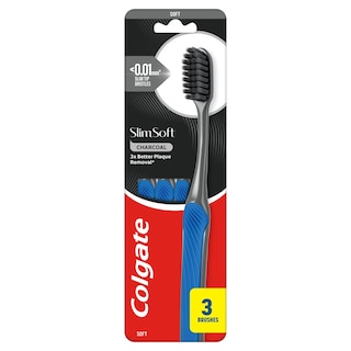 COLGATE | Οδοντόβουρτσα Slim Soft Charcoal Μαλακή 3 Τεμάχια