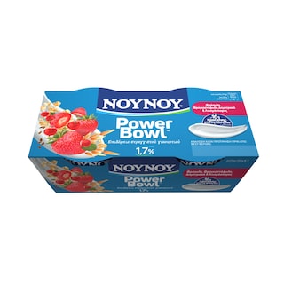 ΝΟΥΝΟΥ | Επιδόρπιο Γιαουρτιού PowerΒowl Φράουλα & Δημητριακά 2x175g