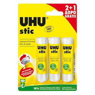 UHU | Κόλλα Stick 3 Τεμάχια 2+1 Δώρο