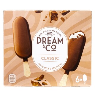 DREAM & CO | Παγωτό Ξυλάκι Classic Σοκολάτα 6x84g