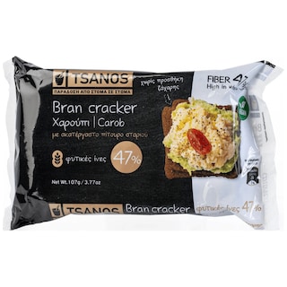 ΤΣΑΝΟΣ | Bran Crackers Χαρούπι 107g