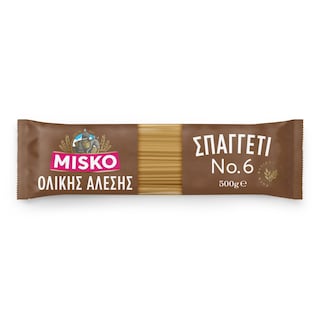MISKO | Μακαρόνια Σπαγγέτι Ολικής Άλεσης Νο6 500g