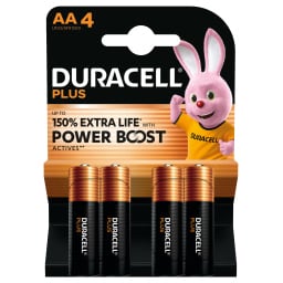 DURACELL | Μπαταρίες Αλκαλικές Plus Power Boost AA 4 Τεμάχια