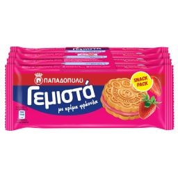ΠΑΠΑΔΟΠΟΥΛΟΥ | Μπισκότα Γεμιστά Φράουλα 4x58g