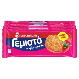 ΠΑΠΑΔΟΠΟΥΛΟΥ | Μπισκότα Γεμιστά Φράουλα 4x58g
