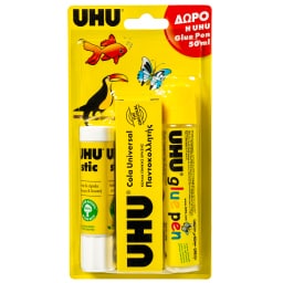 UHU | Κόλλες Σετ 3 Τεμάχια