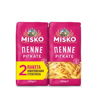 MISKO | Μακαρόνι Πέννε Ριγκάτε 2x500g