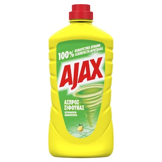 AJAX | ΑΣΠΡΟΣ ΣΙΦΟΥΝΑΣ | Καθαριστικό Πατώματος Άσπρος Σίφουνας Λεμόνι 1lt