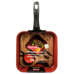 NEOFLAM | NEOFLAM GRILL PAN 24CM BLACK RED