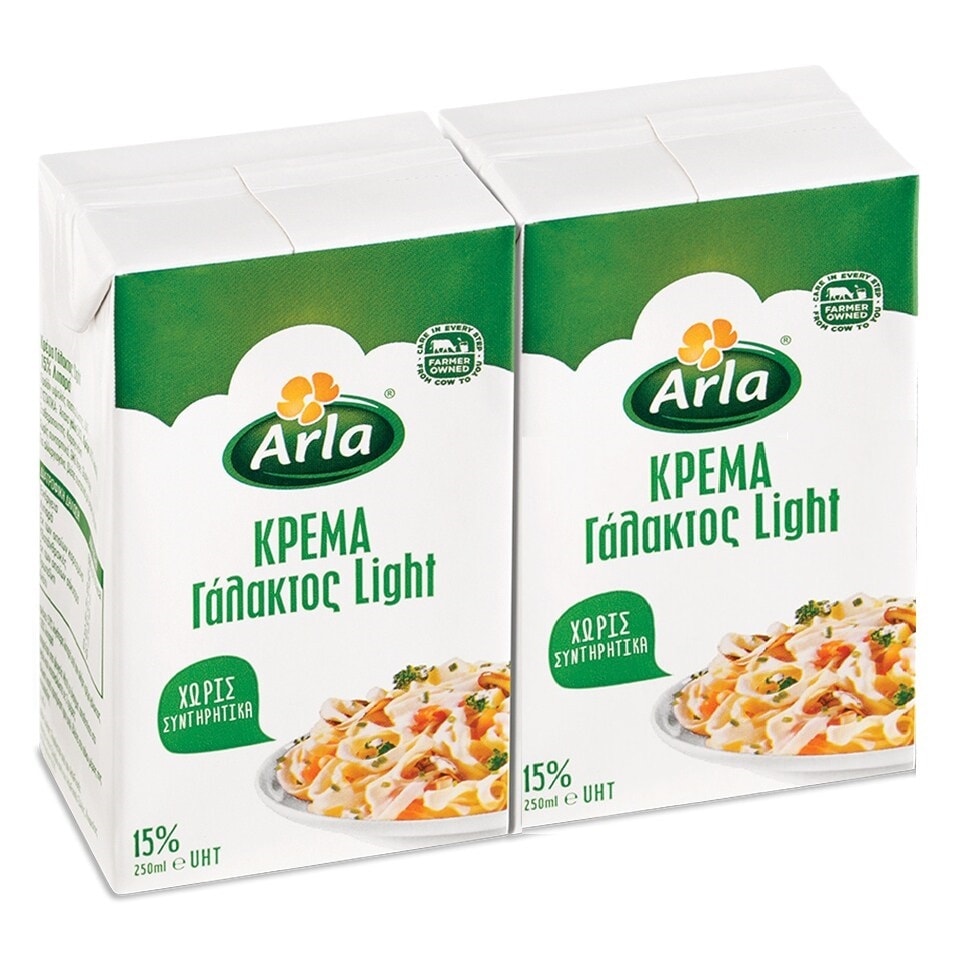 ARLA Κρέμα Γάλακτος Light 2x250ml
