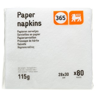 365 | Χαρτοπετσέτες Λευκές 28x30cm 115g