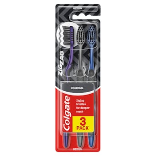 COLGATE | Οδοντόβουρτσα Zig Zag Charcoal 3 Τεμάχια