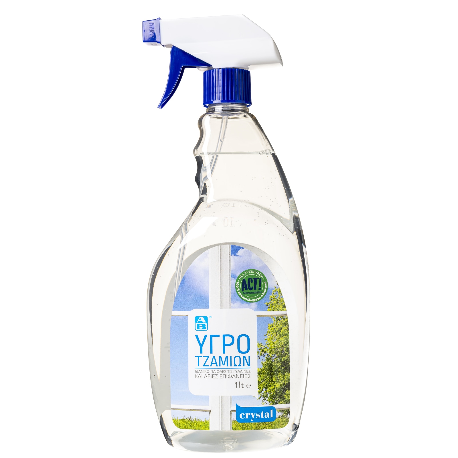 ΑΒ Καθαριστικό Τζαμιών Crystal Αντλία 1lt
