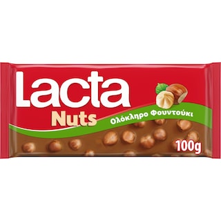 LACTA | Σοκολάτα Ολόκληρο Φουντούκι 100g