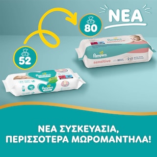 PAMPERS | Μωρομάντηλα Sensitive 2x80 Τεμάχια