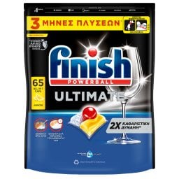 FINISH | Κάψουλες Πλυντηρίου Πιάτων Ultimate Allin1 Λεμόνι 65 Τεμάχια
