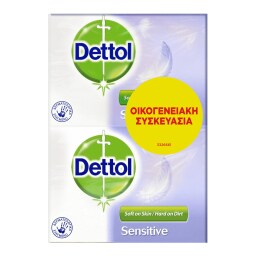 DETTOL | Σαπούνι Sensitive Αντιβακτηριδιακό 4x100g