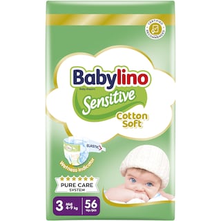 BABYLINO | Πάνες Sensitive Cotton Soft No3 56 Τεμάχια