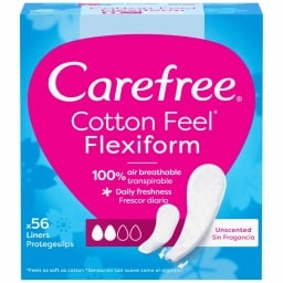 CAREFREE | Σερβιετάκια Flexi Form Εκχύλισμα Βαμβακιού 56 Τεμάχια