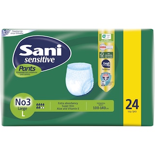 SANI | Incontinence Underwear Sensitive Pants Value Pack Large No3 24 Pieces