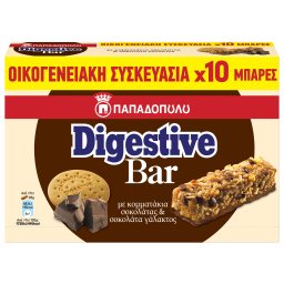 ΠΑΠΑΔΟΠΟΥΛΟΥ | DIGESTIVE | Μπάρες Digestive Κομμάτια Σοκολάτας 10x28g