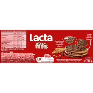 LACTA | Μπισκότα Choco Thins 170g