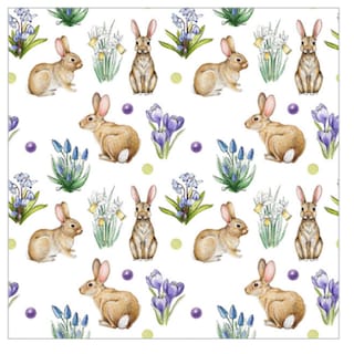 DECORATA | Χαρτοπετσέτες Πασχαλινά Λαγουδάκια 20 Τεμάχια 85g